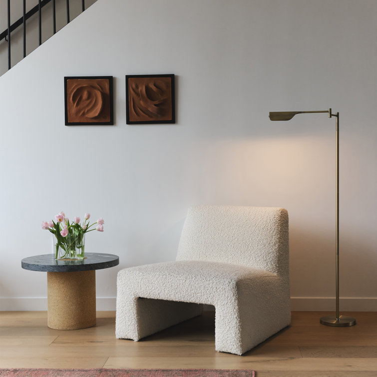Elegant Antique Brass 53" Adjustable LED Task Floor Lamp with 3-Way Dimmer
