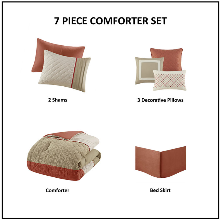 California King Spice Microfiber 7-Piece Bedspread Set
