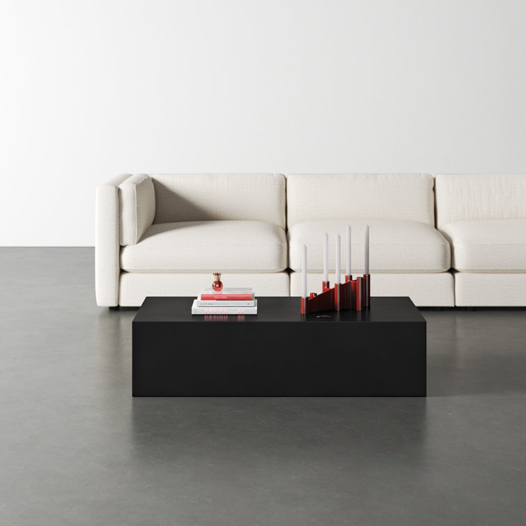 Black Steel Minimalist Rectangular Coffee Table