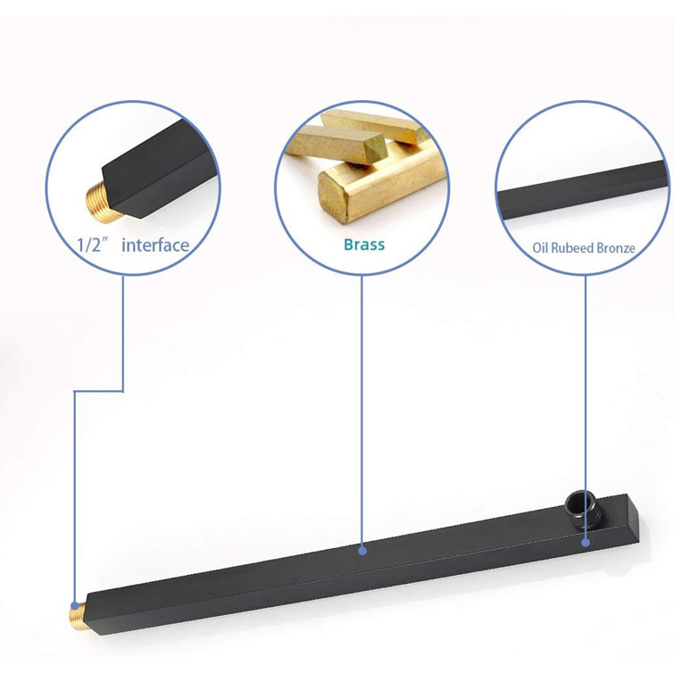 Matte Black Brass Wall Mounted Rain Shower System