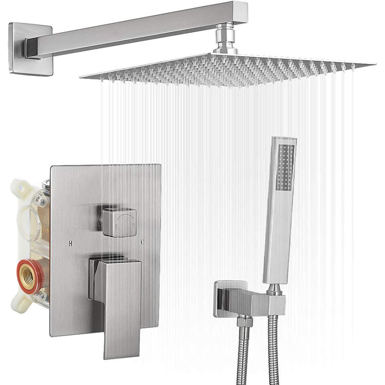 Brushed Nickel 10-Inch Wall Mounted Rain Shower System