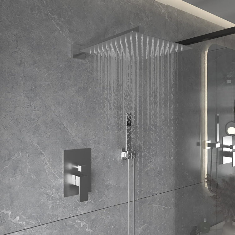 Brushed Nickel 10-Inch Wall Mounted Rain Shower System