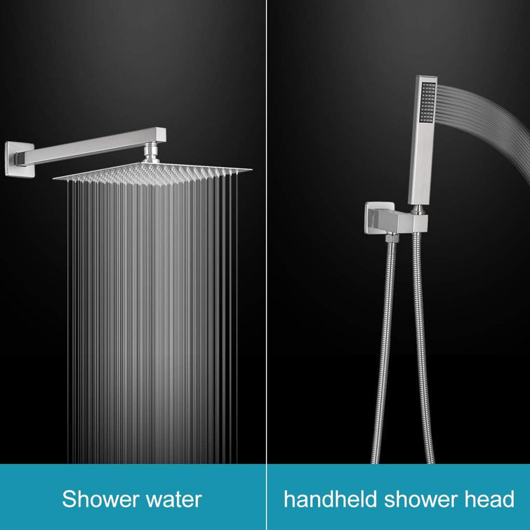 Brushed Nickel 10-Inch Wall Mounted Rain Shower System