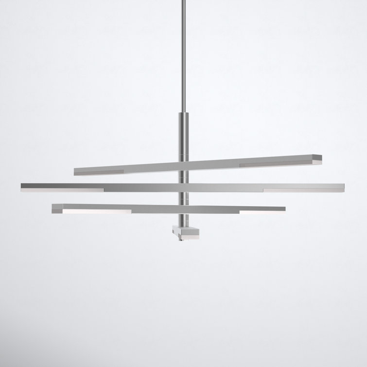 Helix 48" White Silica and Brushed Aluminum LED Chandelier
