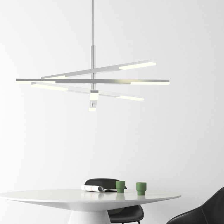 Helix 48" White Silica and Brushed Aluminum LED Chandelier