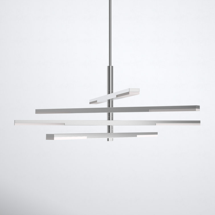 Helix 48" White Silica and Brushed Aluminum LED Chandelier