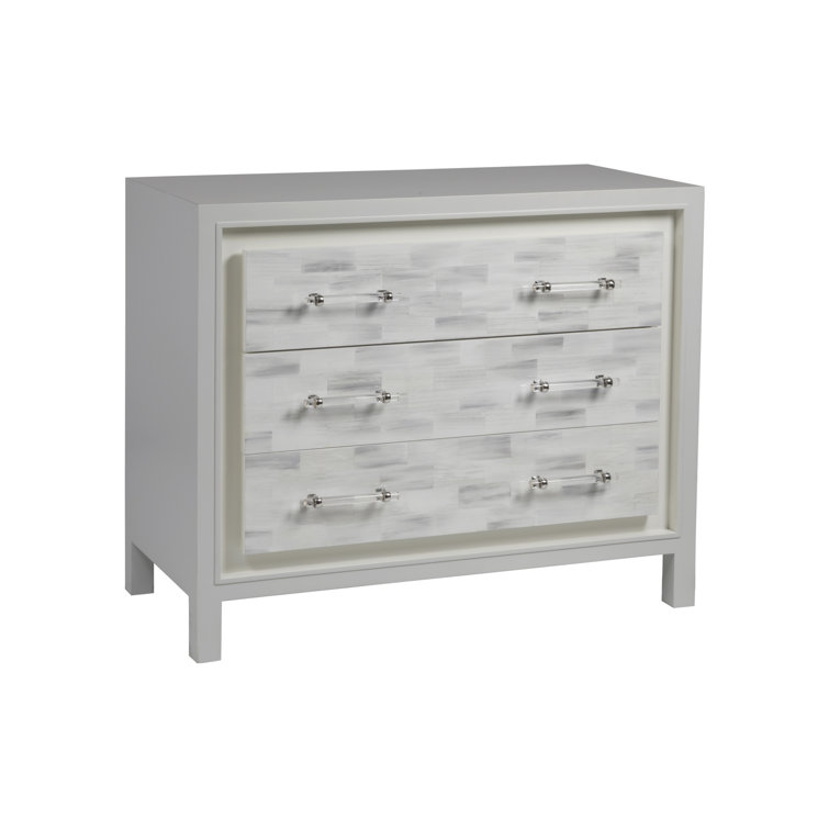 Elation White Faux Horn 3-Drawer Hall Chest