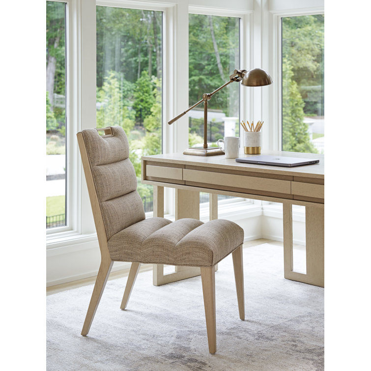 Beige Oak Contemporary Writing Desk with Drawer