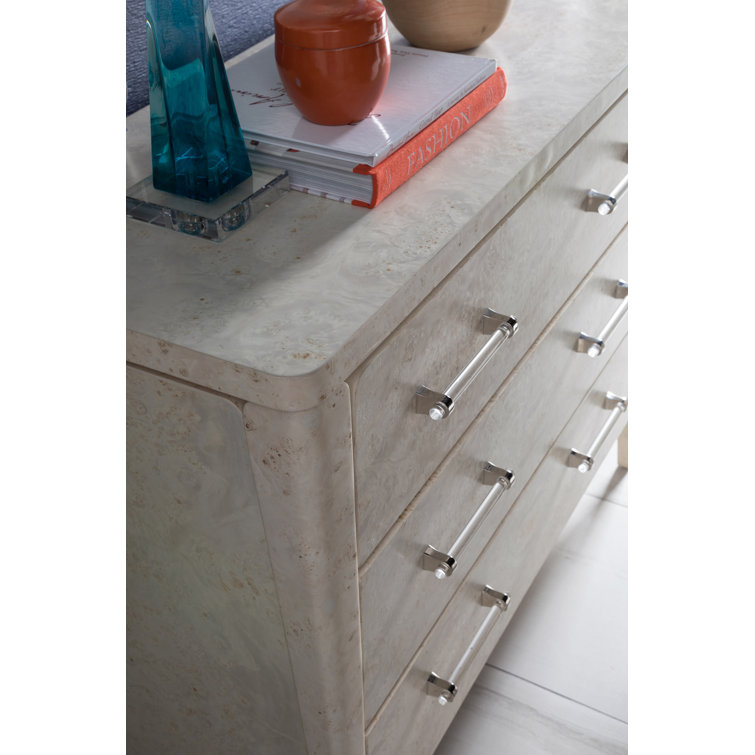 Gray Mappa Burl Transitional 42" 3-Drawer Dresser