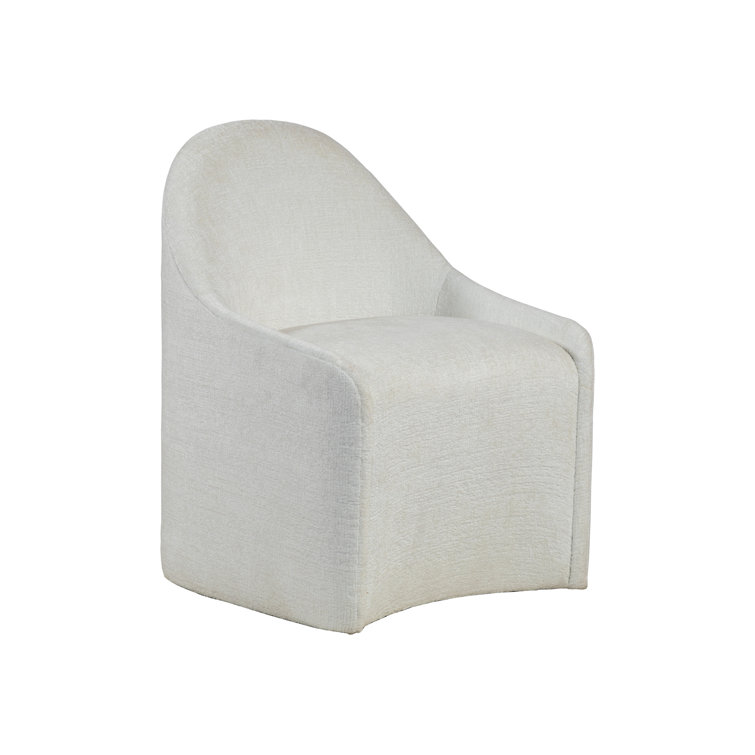 Cream Upholstered Low-Back Parsons Side Chair