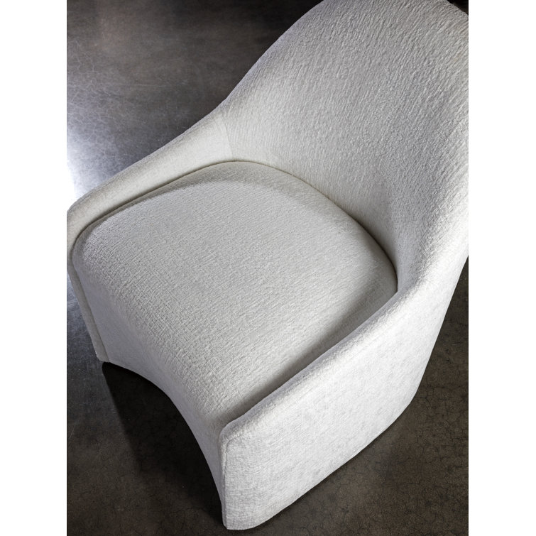 Cream Upholstered Low-Back Parsons Side Chair
