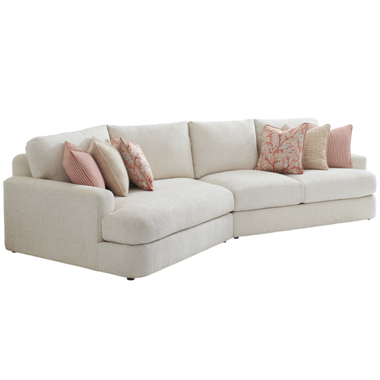 White Linen Two-Piece Corner Sectional Sofa