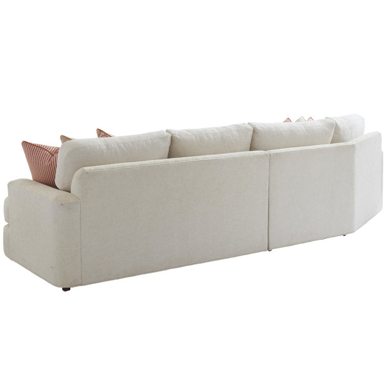 White Linen Two-Piece Corner Sectional Sofa