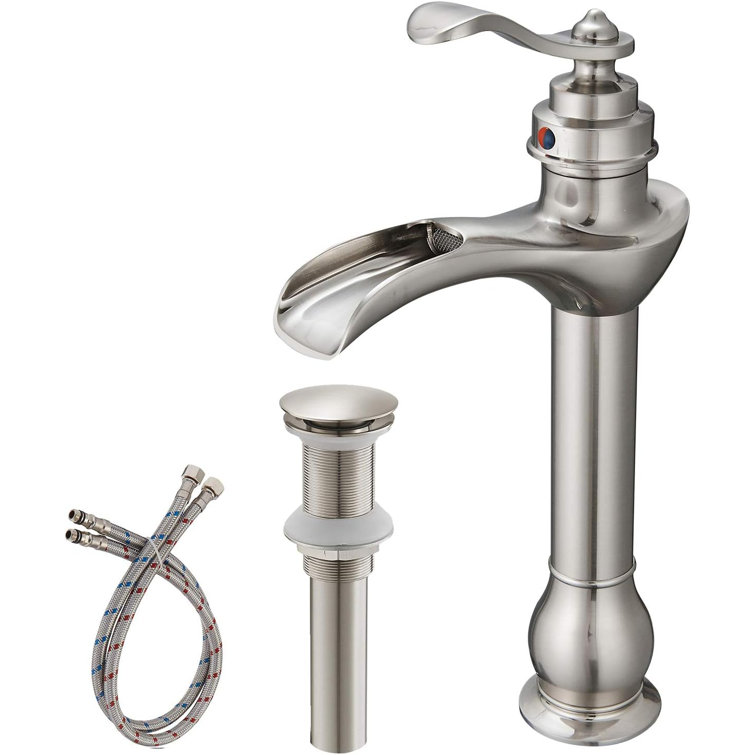 Brushed Nickel Single-Handle Vessel Sink Faucet