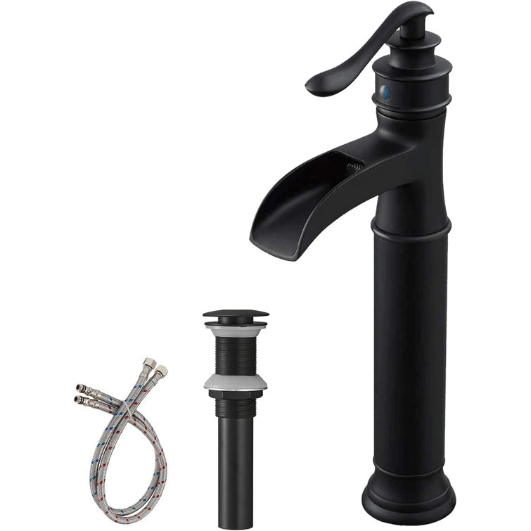 Matte Black Tall Single-Handle Vessel Sink Faucet