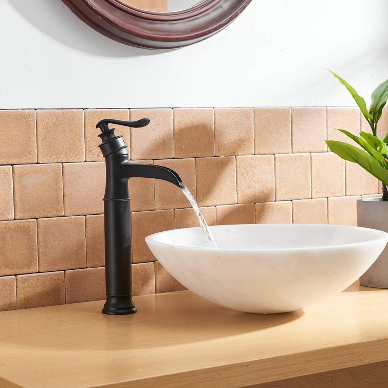 Matte Black Tall Single-Handle Vessel Sink Faucet