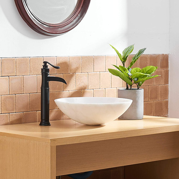 Matte Black Tall Single-Handle Vessel Sink Faucet