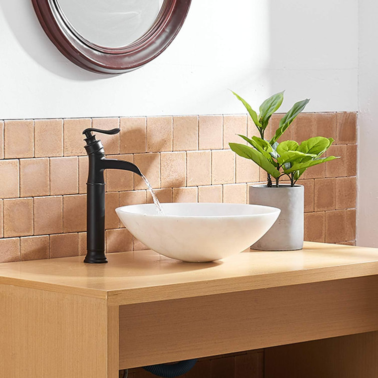 Matte Black Tall Single-Handle Vessel Sink Faucet