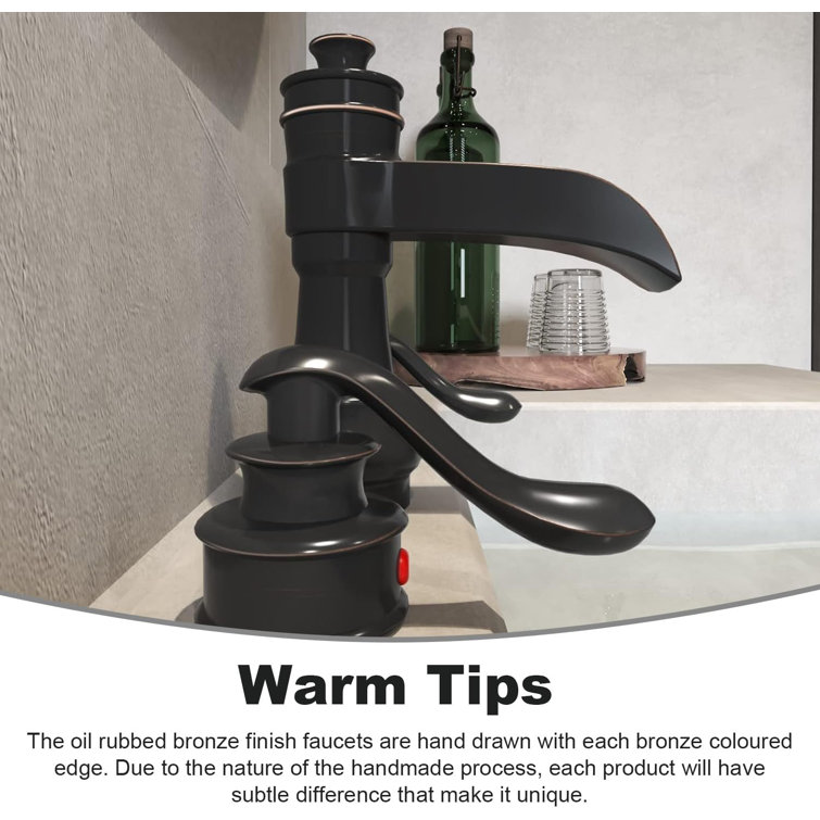 Oil-Rubbed Bronze Widespread 2-Handle Bathroom Faucet with Drain Assembly