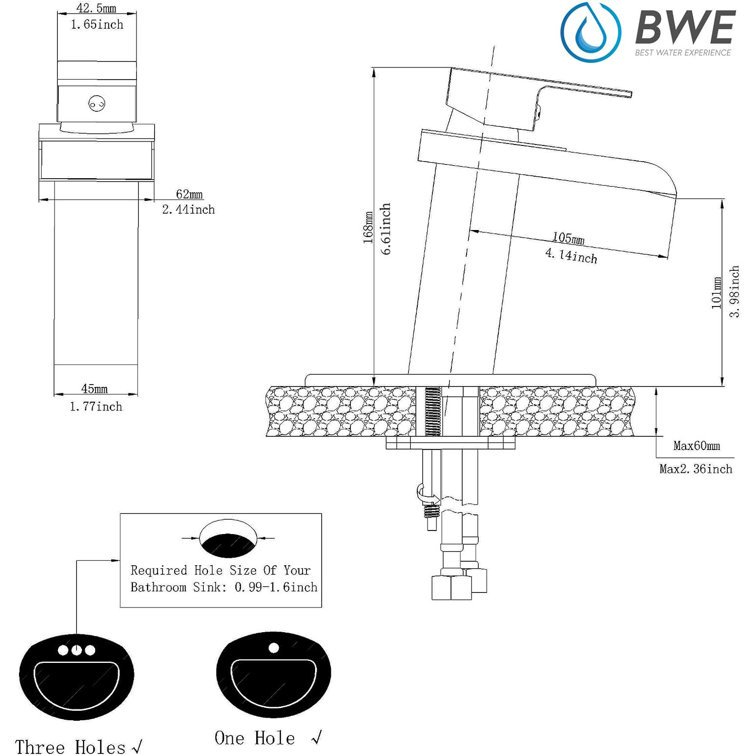 Oil Rubbed Bronze Waterfall Bathroom Faucet with Lever Handle