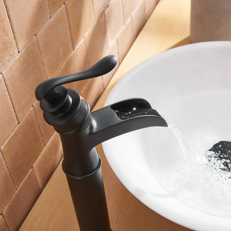 Matte Black Tall Single-Handle Vessel Sink Faucet