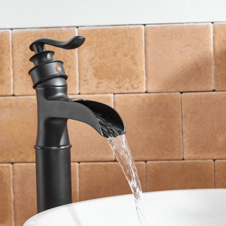 Matte Black Tall Single-Handle Vessel Sink Faucet