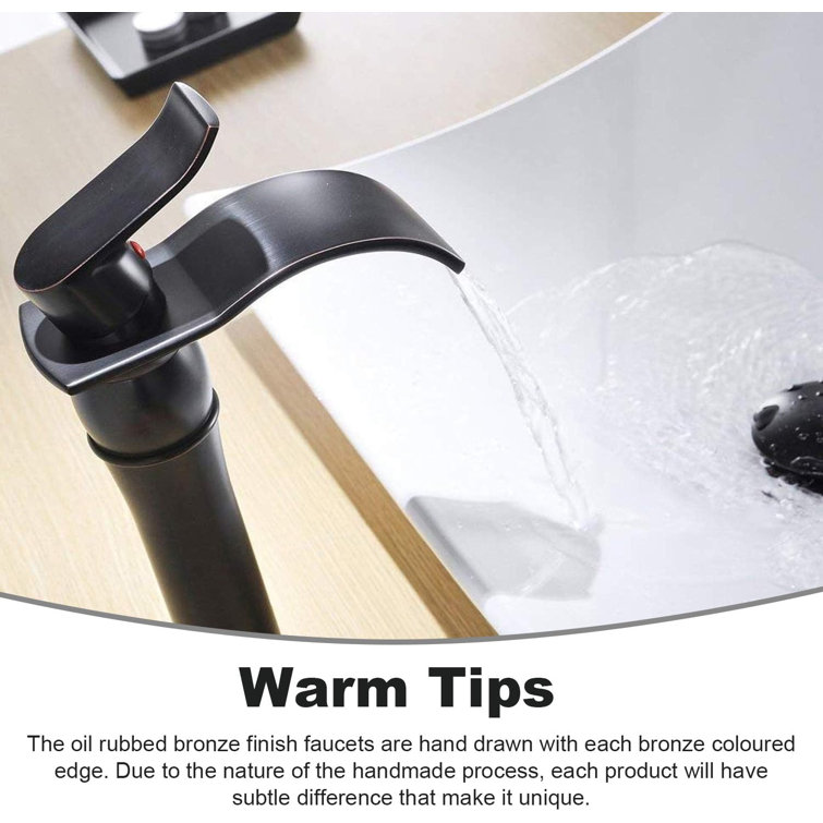 Oil-Rubbed Bronze Single-Handle Vessel Sink Faucet with Drain Assembly