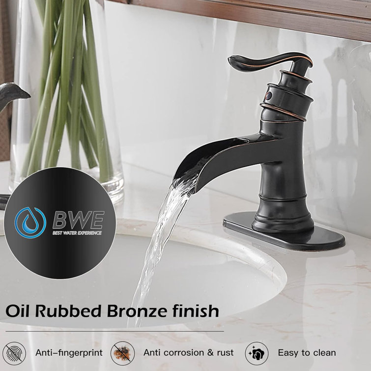 Oil Rubbed Bronze Single-Handle Waterfall Bathroom Faucet