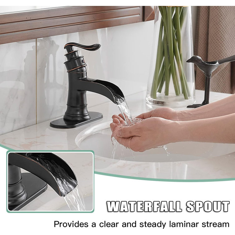 Oil Rubbed Bronze Single-Handle Waterfall Bathroom Faucet