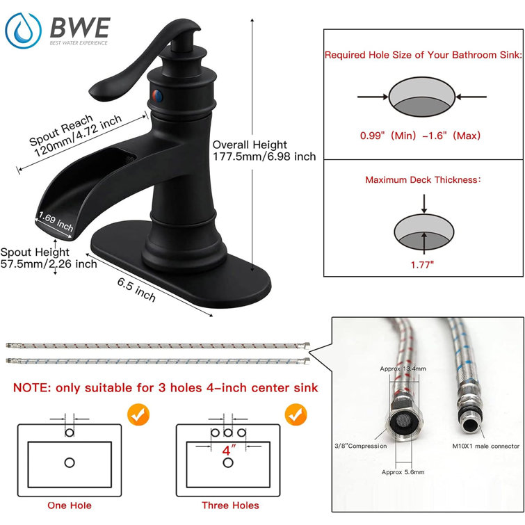 Oil Rubbed Bronze Single-Handle Waterfall Bathroom Faucet
