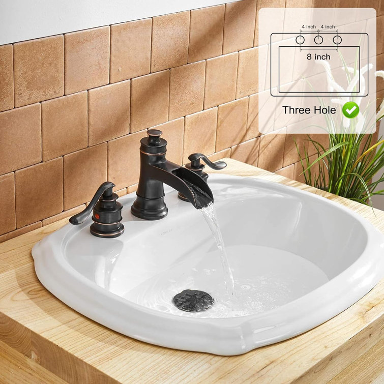 Oil Rubbed Bronze Farmhouse Waterfall Bathroom Faucet
