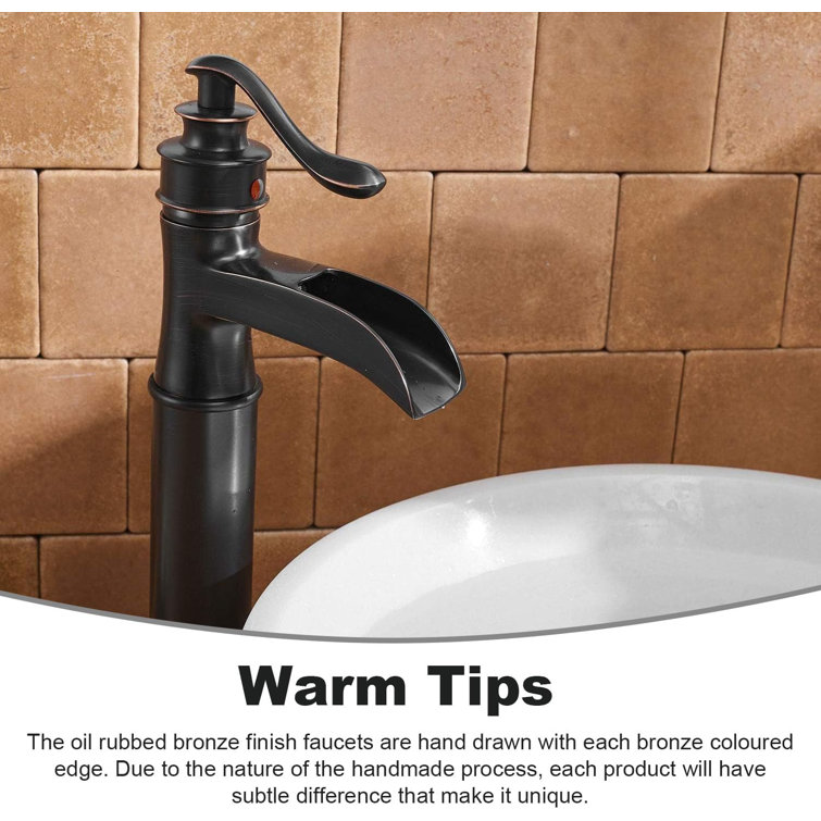 Oil Rubbed Bronze Waterfall Spout Single Handle Bathroom Faucet