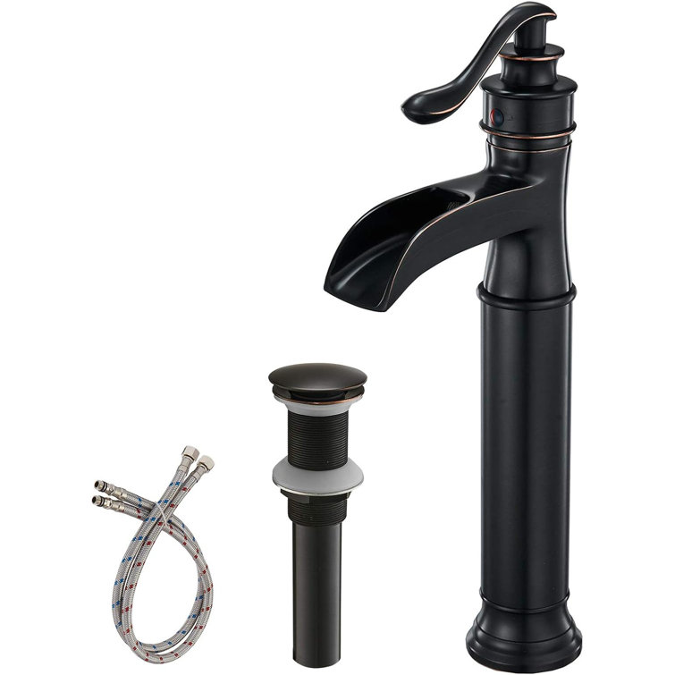 Oil Rubbed Bronze Waterfall Spout Single Handle Bathroom Faucet