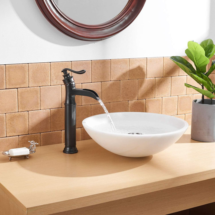 Oil Rubbed Bronze Waterfall Spout Single Handle Bathroom Faucet