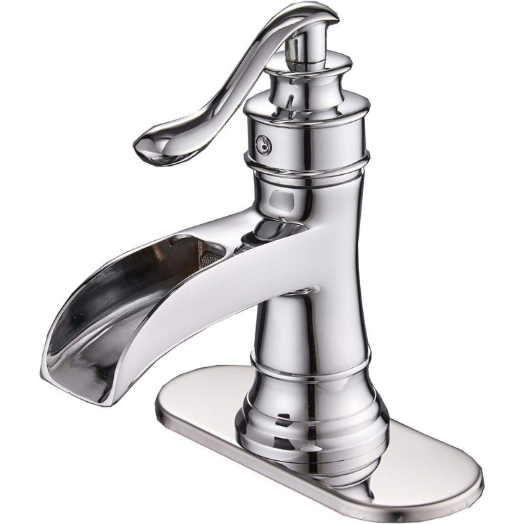Chrome Single-Handle Waterfall Bathroom Faucet