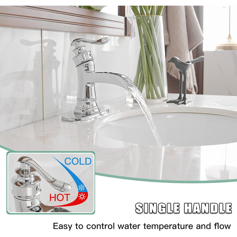 Chrome Single-Handle Waterfall Bathroom Faucet