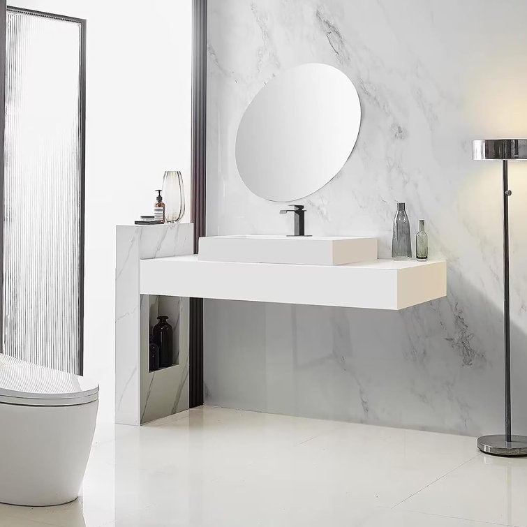 Matte Black Modern Single-Handle Bathroom Faucet with Drain Assembly