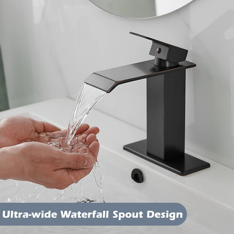 Oil Rubbed Bronze Single Handle Waterfall Bathroom Faucet