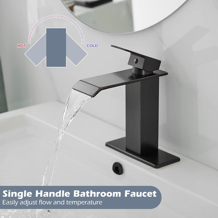 Oil Rubbed Bronze Single Handle Waterfall Bathroom Faucet