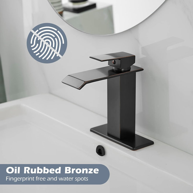 Oil Rubbed Bronze Single Handle Waterfall Bathroom Faucet