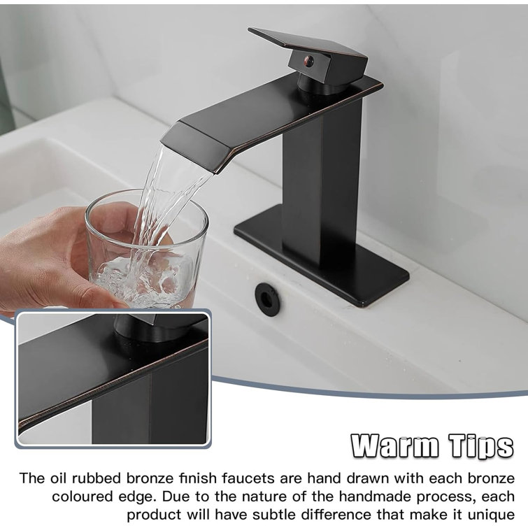 Oil Rubbed Bronze Single Handle Waterfall Bathroom Faucet