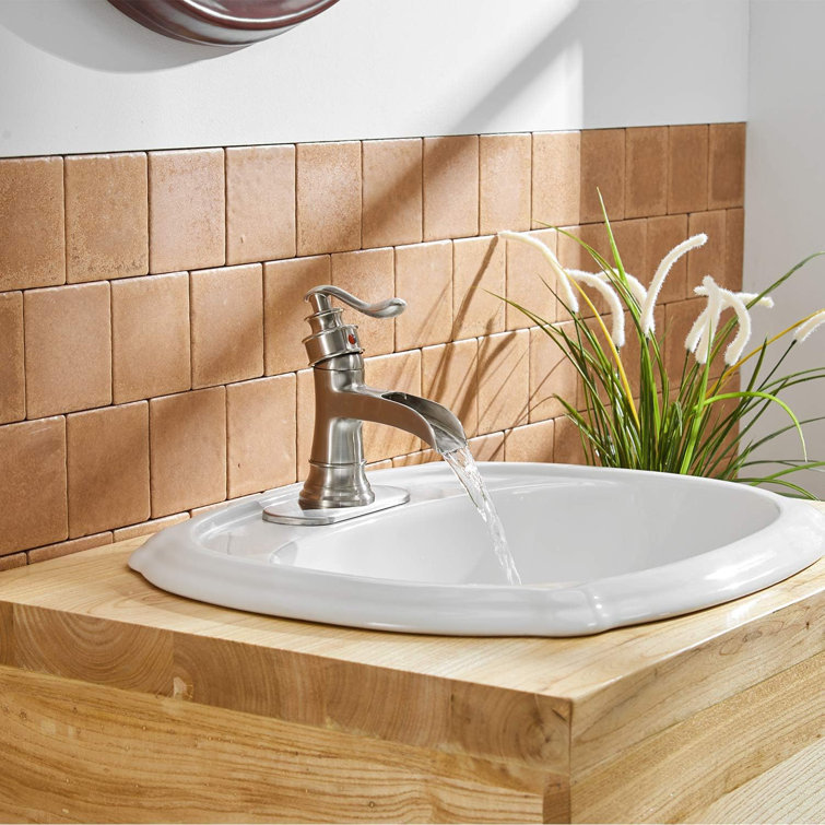 Brushed Nickel Single-Handle Bathroom Faucet with Drain Assembly