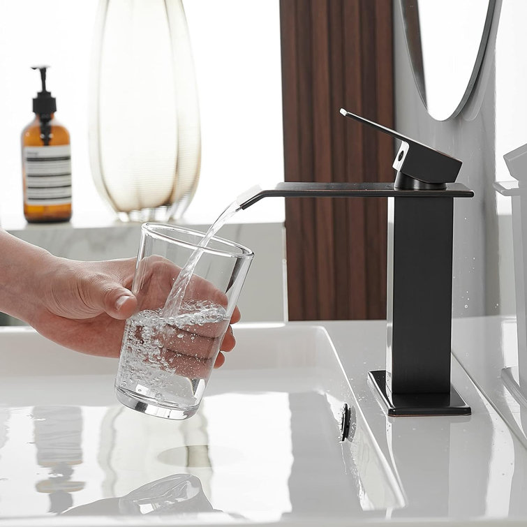 Oil Rubbed Bronze Single Handle Waterfall Bathroom Faucet
