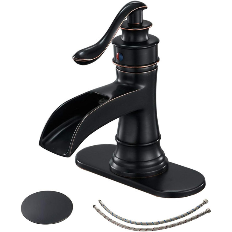 Oil Rubbed Bronze Single-Hole Waterfall Bathroom Faucet