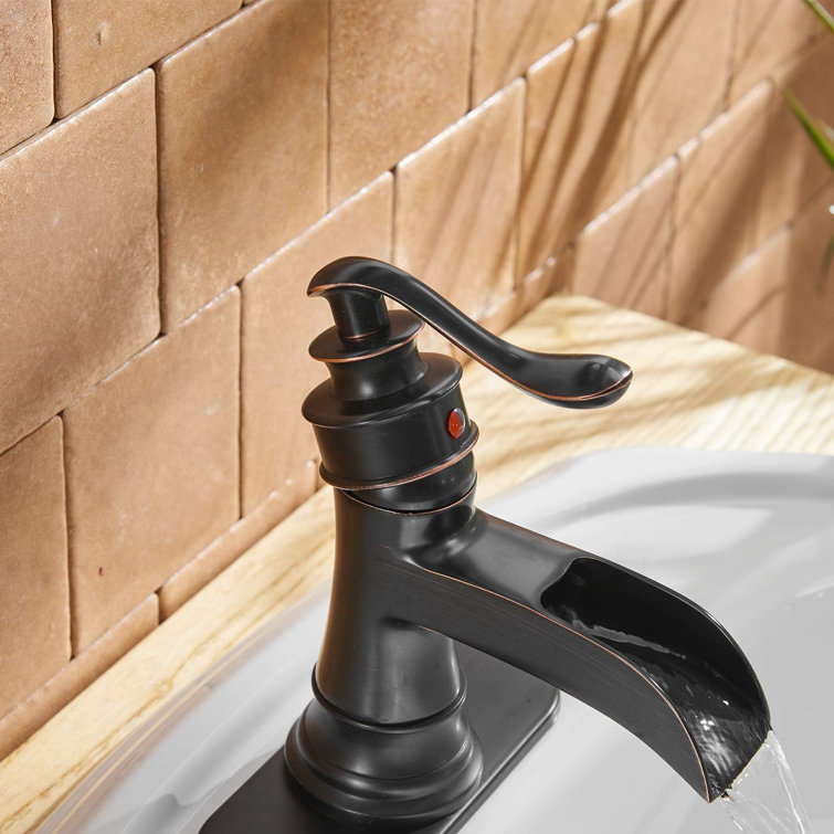 Oil Rubbed Bronze Single-Hole Waterfall Bathroom Faucet