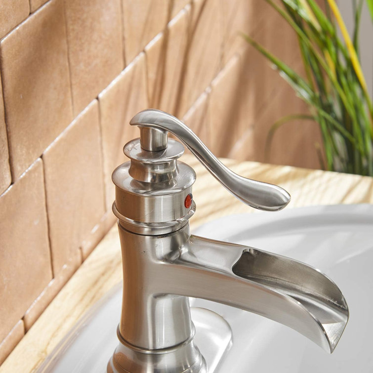 Brushed Nickel Single-Handle Bathroom Faucet with Drain Assembly