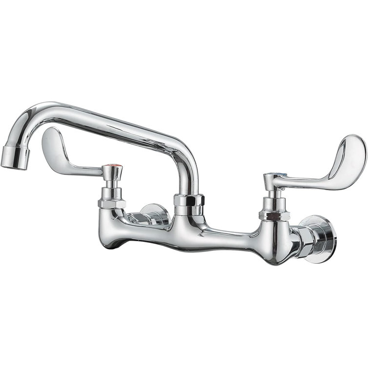 Chrome Wall Mounted 2-Handle Bathroom Faucet