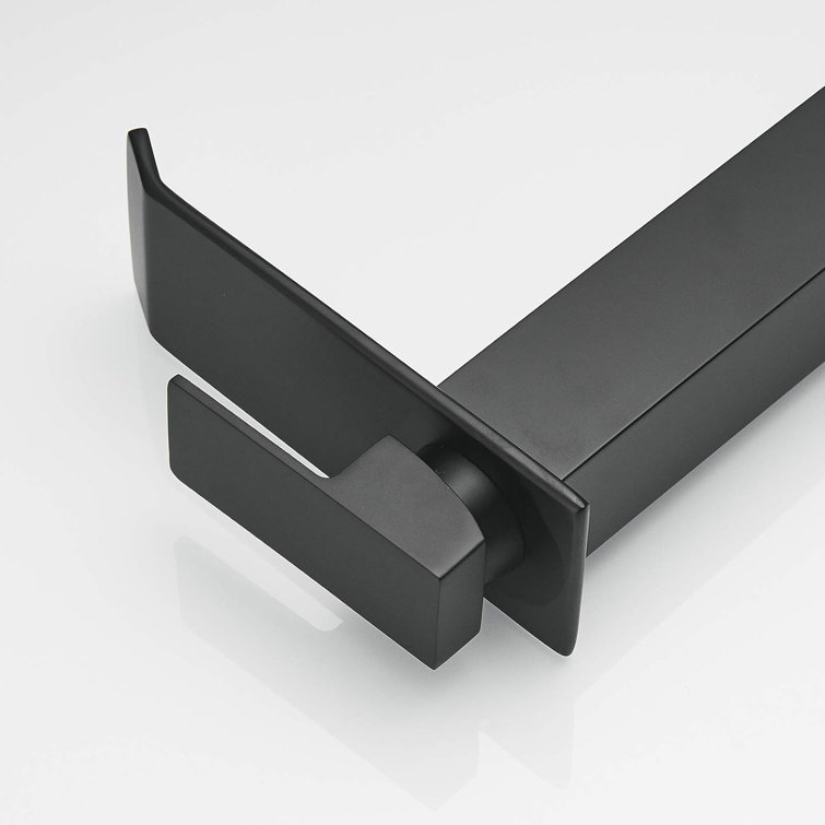 Matte Black Modern Waterfall Vessel Sink Faucet