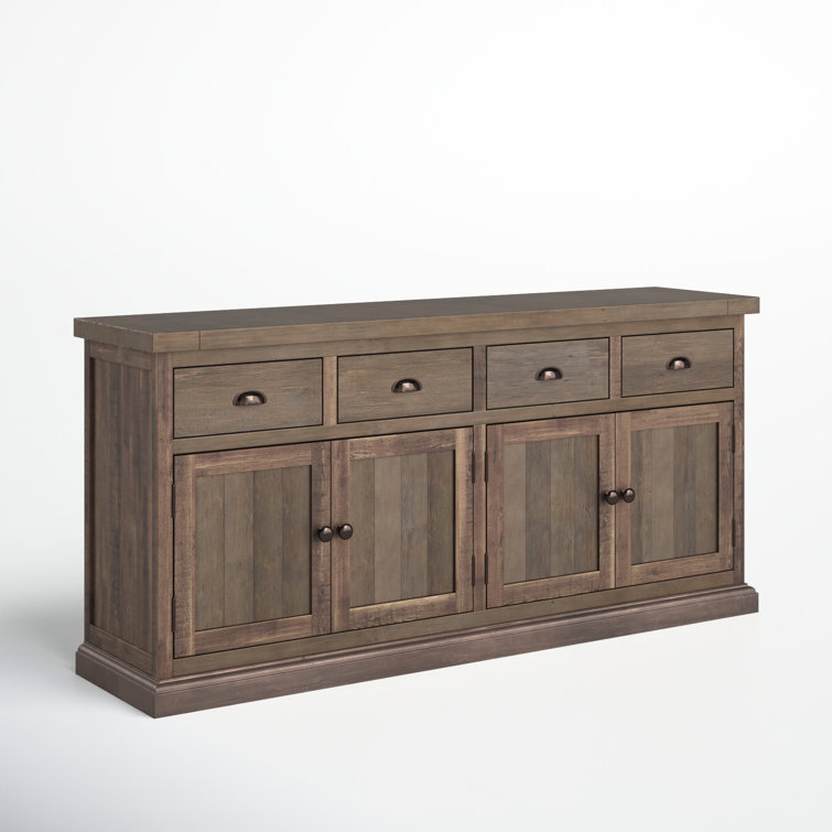 Quincy Reclaimed Pine 4-Drawer 4-Door Desert Grey Sideboard