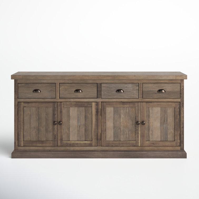 Quincy Reclaimed Pine 4-Drawer 4-Door Desert Grey Sideboard